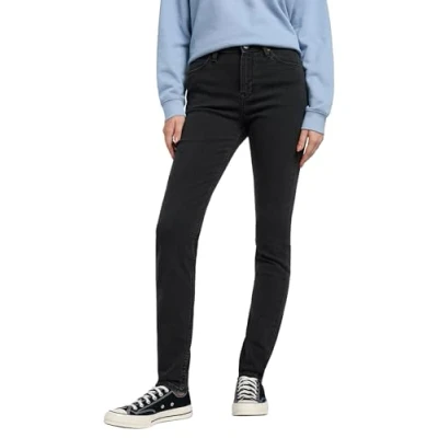 Abbildung von Lee Damen Scarlett HIGH Jeans, Washed Black, 33W / 31L