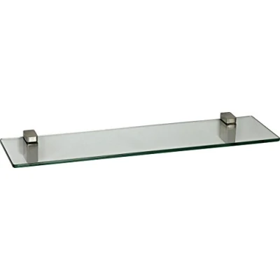 Abbildung von ib style® Glasregal 8mm inkl. Clip CONO Edelstahloptik 6 Größen3 Dekore Klar 60x15 cm