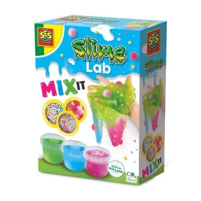 Abbildung von SES Creative 15011 Schleim Labor Mix it, Experimentierset für Kinder mit Buntem Schleim, Diverse Farben