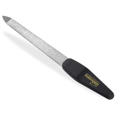 Abbildung von Nagelfeile aus Solingen Maniküre Saphirnagelfeile Made in Germany Fein/Grob Pediküre Feile verschiedenen Längen Nagelpflege für Hände und Füße (13,5 cm, Schwarz)