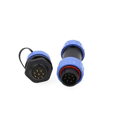 Abbildung von ZBLZGP HE21 8 poliger Stecker 5A 12mm Kabel IP68 Wasserdichter Buchse Luftfahrt kreisförmige industrielle LED Beleuchtung