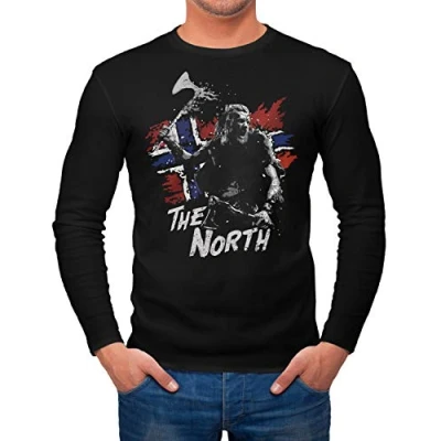 Abbildung von Neverless Longsleeve Herren The North Wikinger Berserker Norwegen Valhalla Odin Ragnar Langarm Shirt Fashion Streetstyle Neverless® mit Print