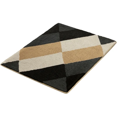Abbildung von Kleine Wolke Badematte &quot;Ayana&quot;, Höhe 15 mm, rutschhemmend beschichtet, fußbodenheizungsgeeignet, Badteppich, modernes Rauten Design, leichter Hoch Tief Effekt