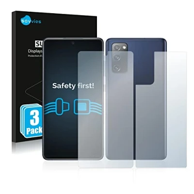 Abbildung von Savvies 6 Stück Schutzfolie für Samsung Galaxy S20 FE 5G (Display+Rückseite) Displayschutz Folie Ultra Transparent