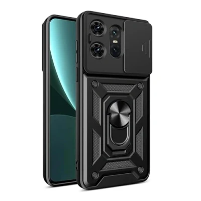 Abbildung von SDTEK Hülle Für Motorola Moto Edge 50 Pro Robustes, Robustes Cover Mit Kameraobjektivschutz Integriertem Magnetringhalter (Schwarz)