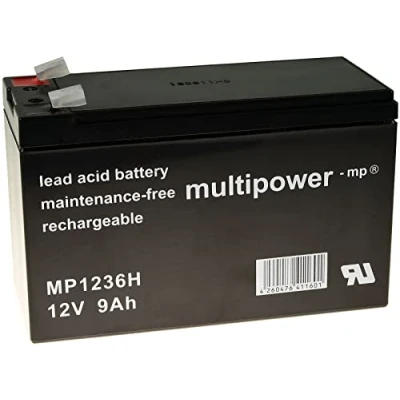 Abbildung von akku net Bleiakku (multipower) MP1236H kompatibel mit Panasonic UP VW1245P1 (hochstromfest), 12, Lead Acid