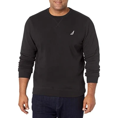 Abbildung von Nautica Herren Basic Crew Neck Fleece Sweatshirt, True Black, Medium