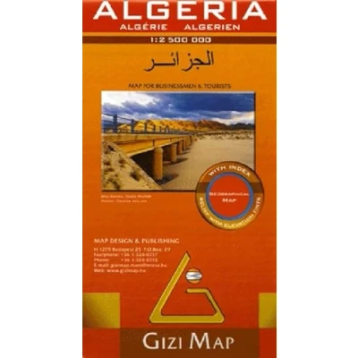 Abbildung von Gizi Map Algeria Geographical Map: for Businessmen &amp; Tourists. with Index. Relief elevation tints. tints