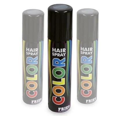 Abbildung von 3x silbernes Haarspray im Sparpack! 3 Dosen silber zu je 100ml. Colorspray für Karneval, Fasching, Halloween und Party