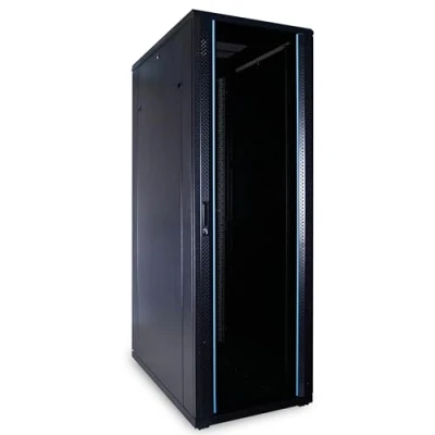 Abbildung von DSIT 42HE 19 Zoll Serverschrank mit Glastür (BxTxH) 600 x 1000 2000mm Schwarz Traglast 800 kg