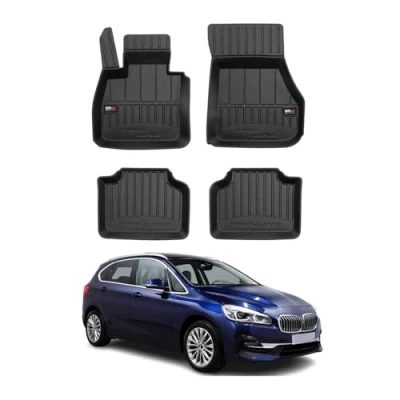 Abbildung von OMAC Gummi Fußmatten kompatibel mit BMW 2er Active Tourer F45 2014 2021 Premium Schwarz 4X