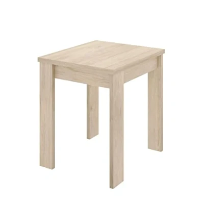 Abbildung von DEKIT GRUPO RIMOBEL BOK Ausziehbarer Beistelltisch für Esszimmer oder Küche, Melamin Metall, Eiche Natur, 79 77x67 134x67 cm