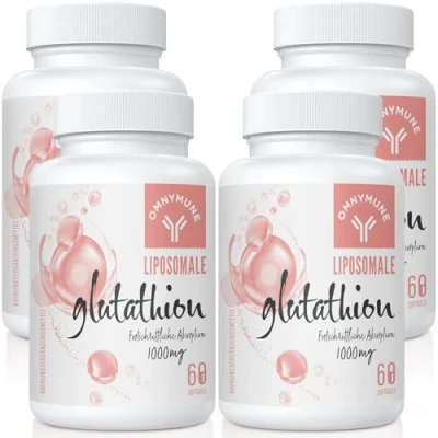 Abbildung von Liposomales Glutathion 1000 mg pro Portion Reduziertes L mit Vitamin C &amp; Hyaluronsäure, Glutenfrei, Gentechnikfrei, 240 Kapseln