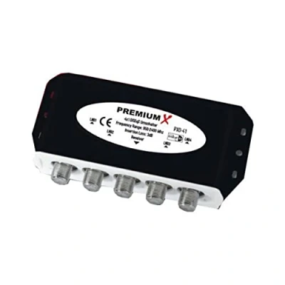 Abbildung von Premium X PXD 41 DiSEqC Schalter 4/1 Umschalter 2.0 Full HD HDTV 4K Satellitenweiche SAT TV Switch Verteiler Splitter