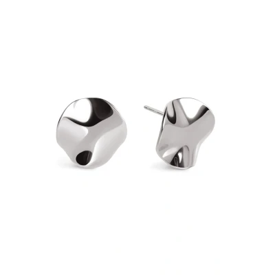 Abbildung von SINGULARU Waves Ohrringe. Edelstahl mit silberfarbener Beschichtung. Schmuck für Damen.