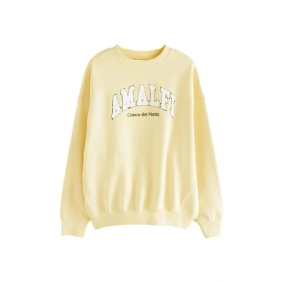 Abbildung von Next Boucle Amalfi CITY Graphic Sweatshirt, Damen, Größe: Large, Buttermilk
