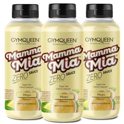 Abbildung von GymQueen Mamma Mia Zero Sauce 3x265ml, Mayo, kalorienarm, ohne Fett &amp; Zucker, zum Verfeinern von Gerichten oder als Salat Dressing, vegetarisch und laktosefrei