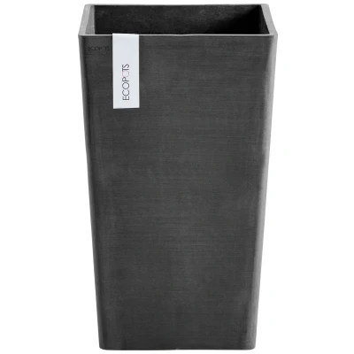 Abbildung von Ecopots Rotterdam halbhoch 50 cm(H) dunkelgrau Pflanzen /Blumentopf