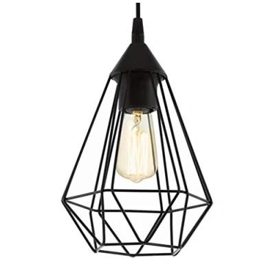 Abbildung von Eglo 94187 Hängeleuchte TARBES E27 1X40W Kunststoff, Stahl schwarz H:110cm Ø17,5cm dimmbar