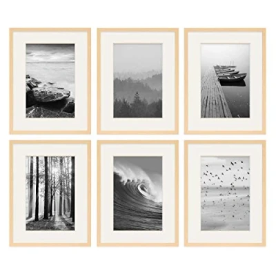 Abbildung von PHOTOLINI Bilderrahmen 6er Set 30x40 cm Modern Schmal mit Passepartout
