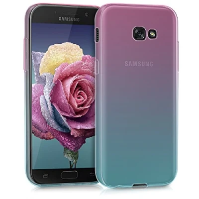 Abbildung von kwmobile Case kompatibel mit Samsung Galaxy A5 (2017) Hülle Handy Handyhülle Zwei Farben Pink Blau Transparent