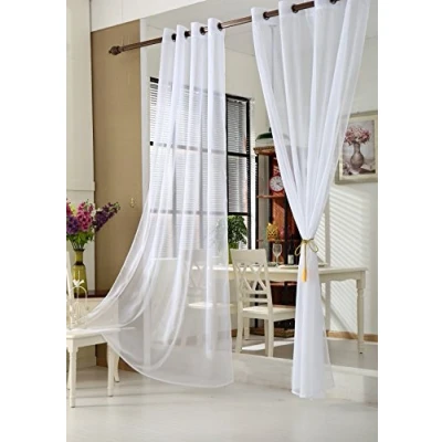 Abbildung von WOLTU Vorhänge Gardinen mit Ösen Transparente Stores aus Voile Durchsichtige Ösenvorhänge Fensterschal für Wohnzimmer Schlafzimmer Kinderzimmer, Weiß 140x175 cm (1 Stück)