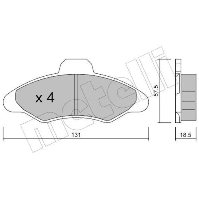 Abbildung von Bremsbelagsatz, Scheibenbremse METELLI 22 0071 0