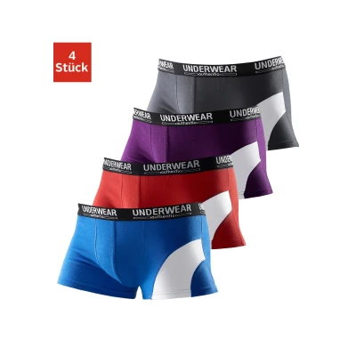 Abbildung von AUTHENTIC UNDERWEAR Boxershorts, (Packung, 4 St.), in Hipster Form mit kontrastfarbenen Einsatz