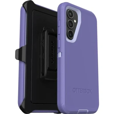 Abbildung von OtterBox Galaxy S23 FE Defender Series Schutzhülle Mountain Magesty (lila), robust und langlebig, mit Portschutz, inklusive Holster Clip Ständer