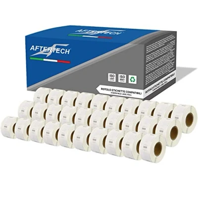 Abbildung von Aftertech 30x 11353 12x24mm kompatible Etikettenrollen (1000 Etiketten/Rolle = 30000 insgesamt) für Dymo LabelWriter Seiko SLP Etikettendrucker S0722530 30x11353