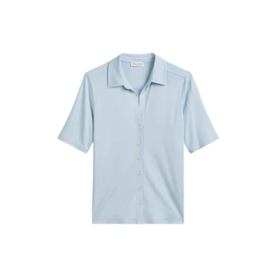 Abbildung von Marc O&#039;Polo Blouse Short Sleeve Classic FIT Hemdbluse, Damen, Größe: Small, Smooth sky