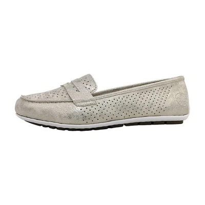 Abbildung von Rieker Slipper, Damen, Größe: 38, Beige Hochwertiges lederimitat