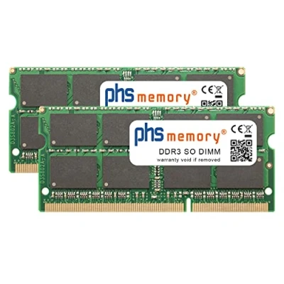 Abbildung von PHS memory 16GB (2x8GB) Kit RAM Speicher passend für QNAP TS 251+ DDR3 SO DIMM 1600MHz PC3L 12800S, SP210695