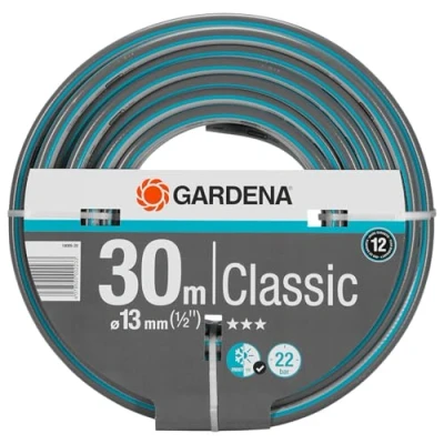 Abbildung von Gardena Classic Schlauch 13 mm (1/2 Zoll), 30 m: Universeller Gartenschlauch aus robustem Kreuzgewebe, 22 bar Berstdruck, druck und UV beständig (18009 20)