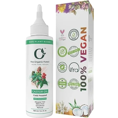 Abbildung von Organic Cold Pressed Castor Oil for Hair, Skin, Eyelashes, Eyebrows 100% Pure, Hexane Free, Natural Face Skin and Hair nourishment Best Eyelash Eyebrow enhancement