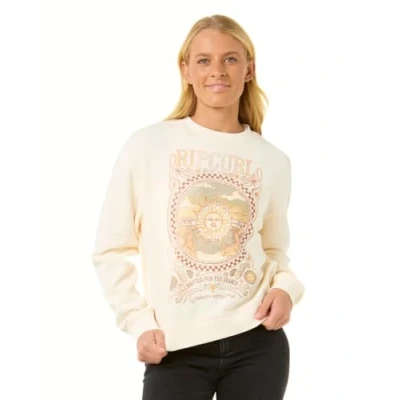 Abbildung von Rip Curl Damen Long Sleeve, Relaxed Fit Crewneck Casual Pullover Crew Sweatshirt, Knochen, Mittel