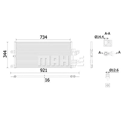 Abbildung von MAHLE ORIGINAL AC 903 000S Klimakondensator ohne Trockner 732mm SCANIA: P,G,R,T series