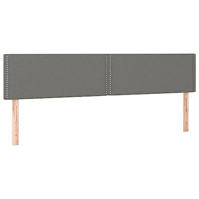 Abbildung von vidaXL Kopfteil 2 STK., Bettkopfteil mit Holzbeinen, Höhenverstellbar Polsterkopfteil für Bett, Betthaupt Bettzubehör Schlafzimmer, Dunkelgrau 100x5x78/88cm Stoff