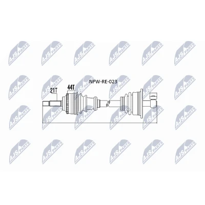 Abbildung von NTY NPW RE 023 Antriebswelle Vorderachse RENAULT: Scénic 1, MEGANE Scenic, 1