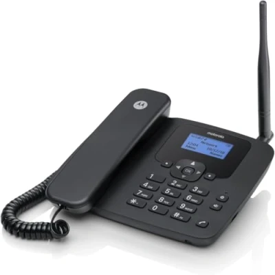 Abbildung von Feste Kabellose 4G Telefon Motorola FW410 Wiederaufladbarer Akku Quad Band GSM 2000 Kontakte Verzeichnis Festnetztelefon mit Wi Fi Hotspot