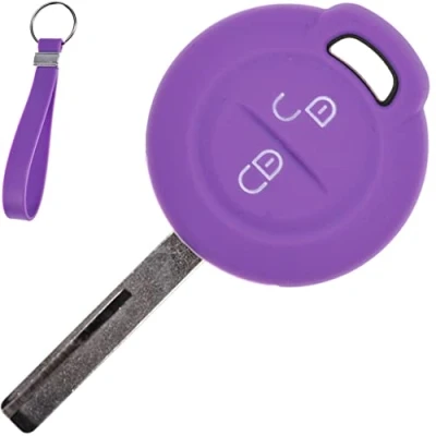 Abbildung von Soft Case Schutz Hülle Auto Schlüssel + Schlüsselband Lila für Mitsubishi Colt VI Smart Forfour 454