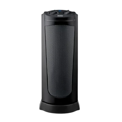 Abbildung von BLACK+DECKER BXSH2002E mobile Keramikheizung, Kunststoff, flach, edles Design, wahlweise Stand Konvektor oder Wandmontage, Schwarz