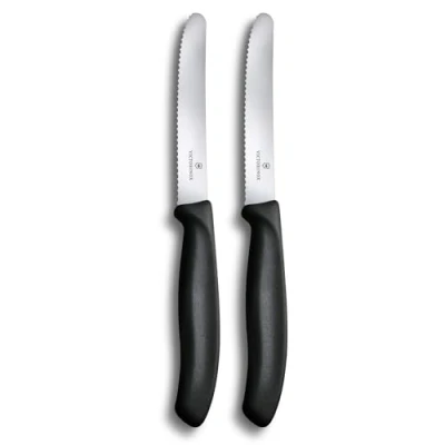 Abbildung von Victorinox Tafelmesser 2er Swiss Classic Wellenschliff Rostfrei Edelstahl,schwarz
