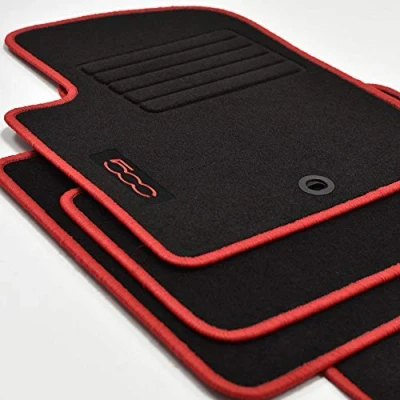 Abbildung von Velours Fußmatten geeignet für FIAT 500 und C Cabrio ab Bj. 2007 2013 rot