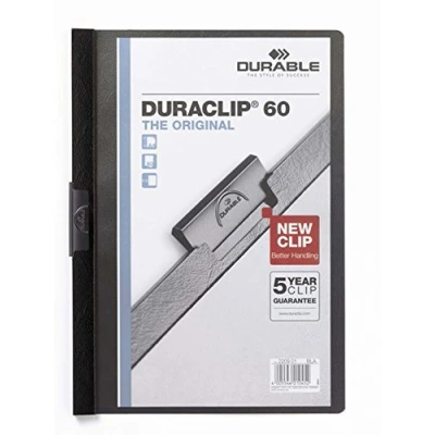 Abbildung von Durable Klemm Mappe Duraclip Original 60 (für 1 Blatt A4), 25 Stück, schwarz, 220901