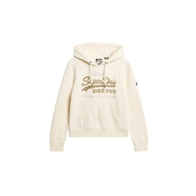 Abbildung von Superdry Embellished Vintage LOGO Graphic Kapuzenpullover, Damen, Größe: 42, Cream