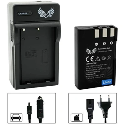 Abbildung von SK Akku Nikon EN EL9 1000mAh + Ladegerät Charger für DSLR D40 D40A D40C D40X D60 / D3000 D5000 /// EL9a EL9e