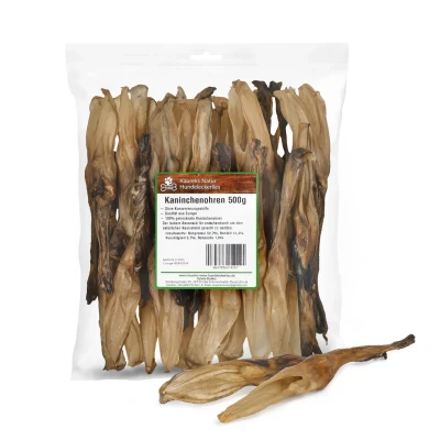 Abbildung von Kaureks Natur Hundeleckerlies Kaninchenohren ohne Fell 500g
