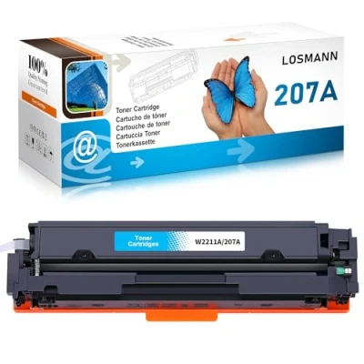 Abbildung von LOSMANN 207A W2211A Mit Chip Toner Kompatibel für HP 207X W2211X Ersatz Color Laserjet Pro MFP M283fdw M255dw M282nw M283fdn M255nw (Cyan)