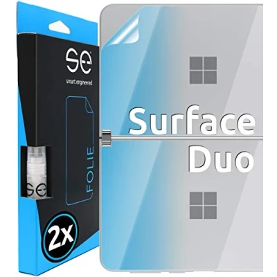 Abbildung von smart engineered [2 Stk.] 3D Schutzfolie für die Rückseite kompatibel mit Microsoft Surface Duo, transparenter, selbstheilender Schutz vor Schmutz und Kratzern, Backcover, Alt. Schutzglas